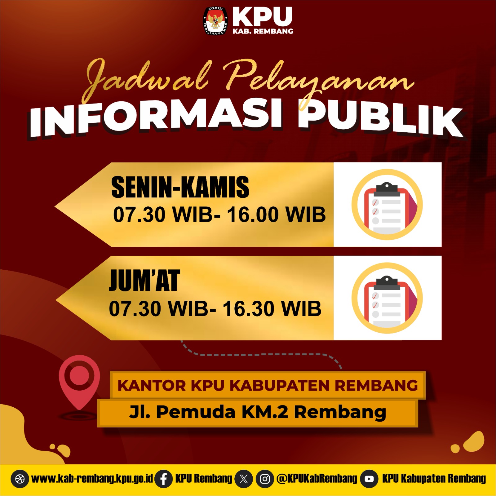 JADWAL PELAYANAN INFORMASI